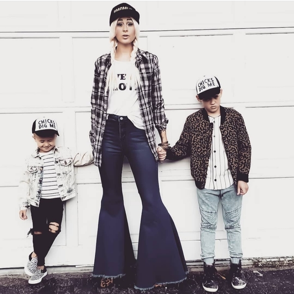 High Waist wide leg flare bell bottom jeans - Picture 1 of 2